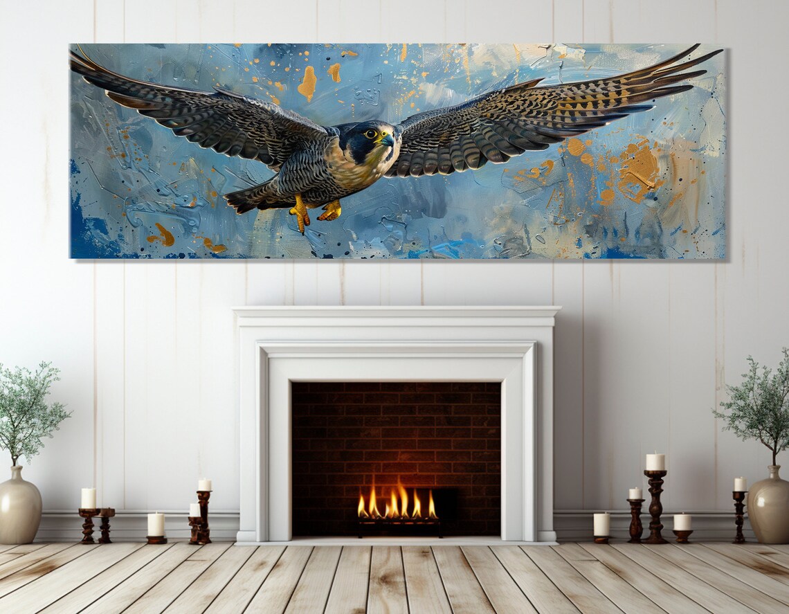 Peregrine Falcon Bird Art Print, Wildlife Poster