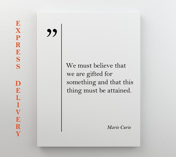 Marie Curie Quote Print Inspiring Wall Art Marie Curie Art Friend Gift Graduation Gift Marie Curie Poster Inspirational Motivation