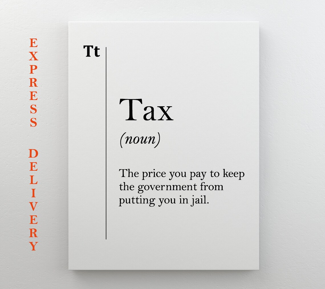 Tax Definition Art Print, Accountant Office Wall Decor