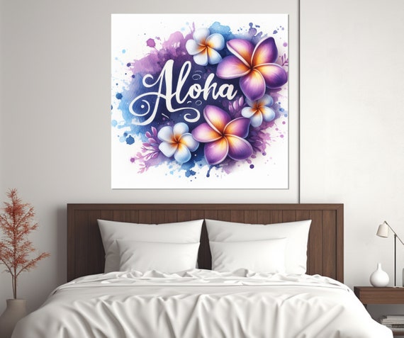 Hawaii Sign Print Aloha Wall Art Aloha Painting Hawaiian Wall Art Aloha Poster Hawaii Print Framed And Ready To Hang