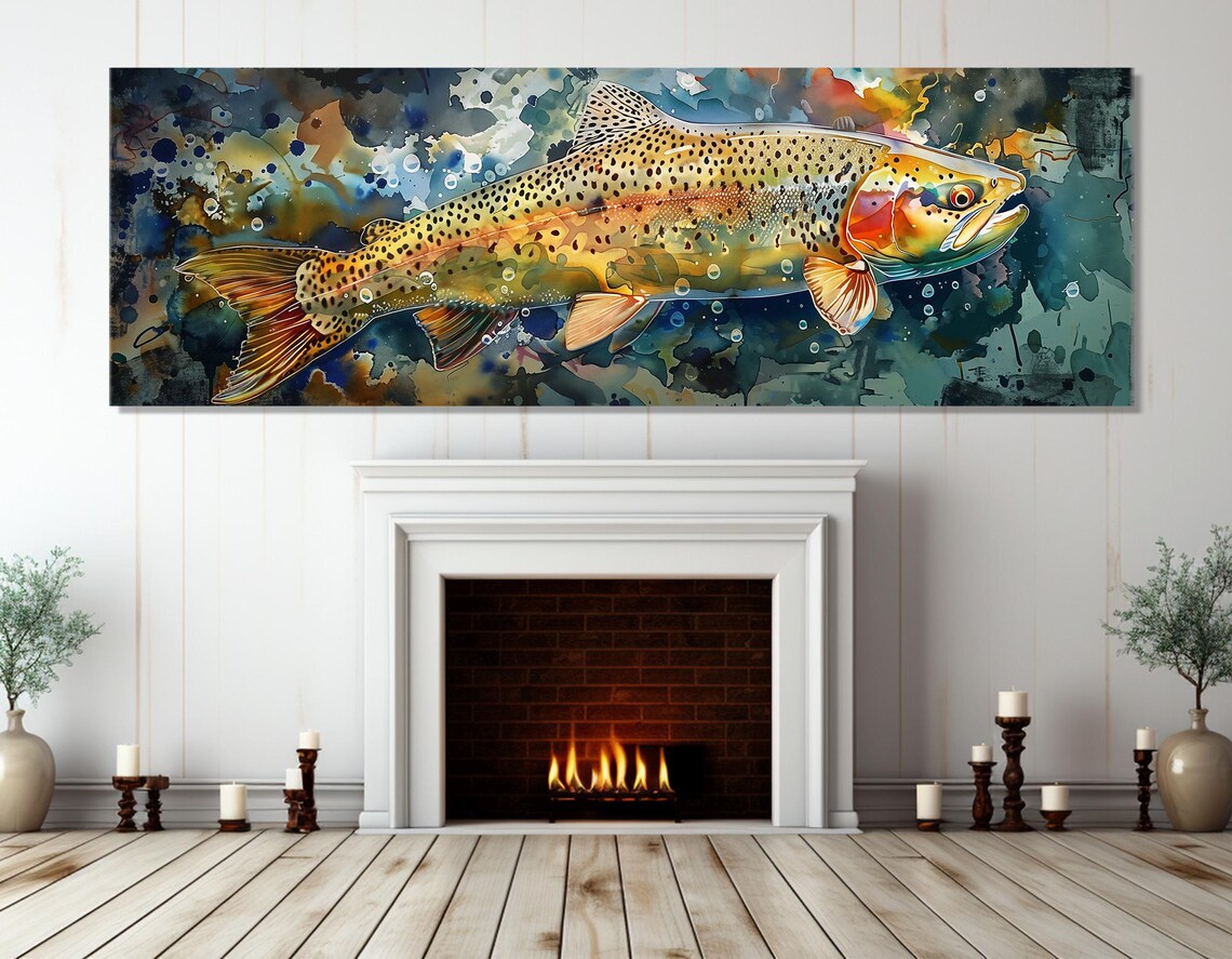 Rainbow Trout Fishing Art Print, Fisherman Gift - Image 3