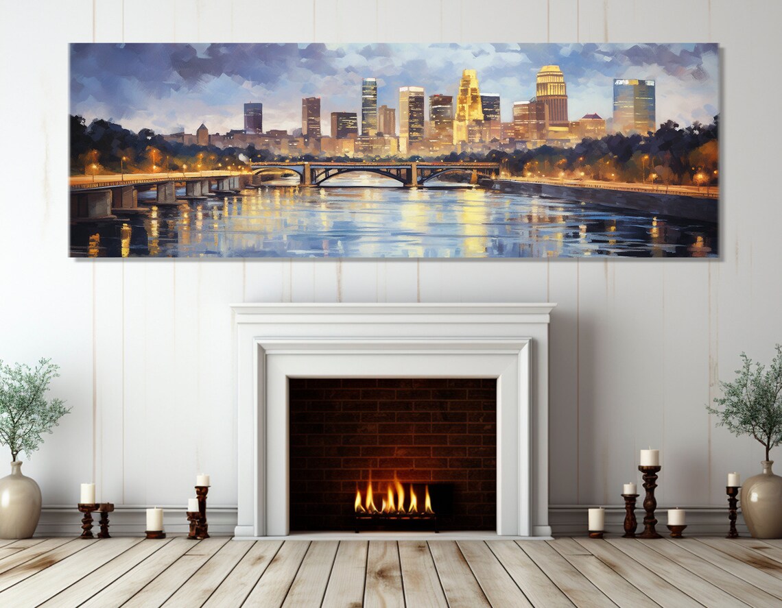Abstract Minneapolis Skyline, Cityscape Art Print