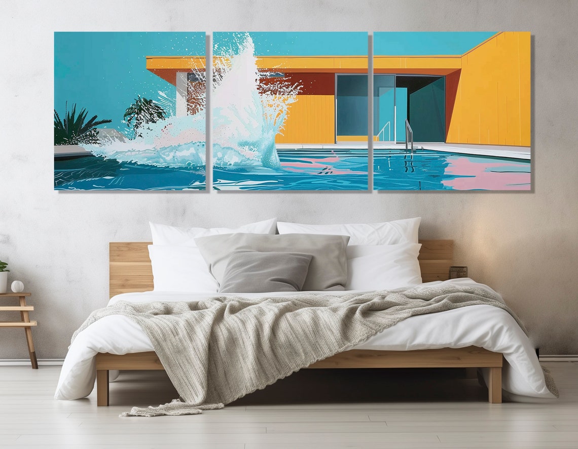 Retro Swimming Pool Splash Mid Century Modern Pop Art Poster - Image 4