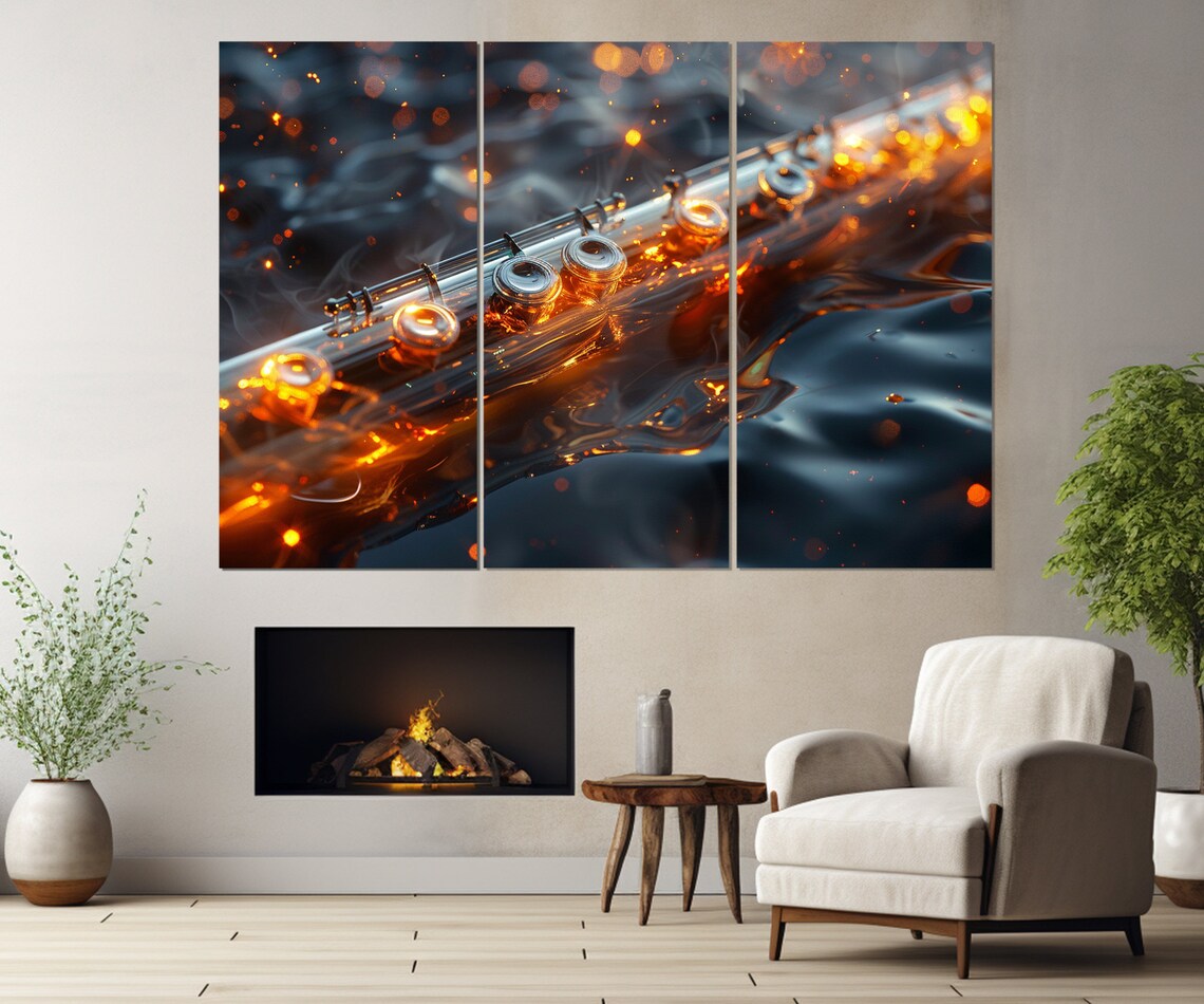 Abstract Flute Painting, Music Class Wall Art Print - Image 4