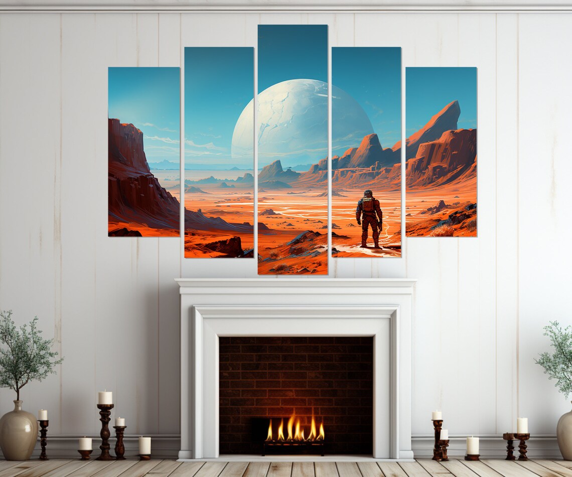 Abstract Astronaut on Mars, Space Poster Print - Image 4