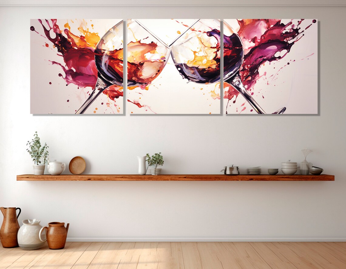 Wine Glasses Painting, Wine Shop Decor Art Print - Image 3
