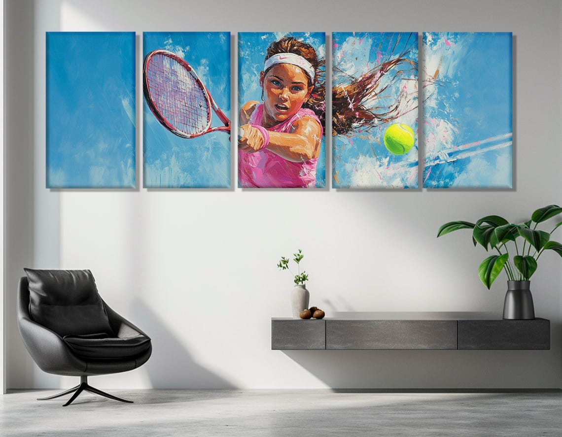 Tennis Wall Art Lady Tennis Player Print Tennis Club Decor Tennis Wall Art Tennis Gifts Framed And Ready To Hang - Image 3