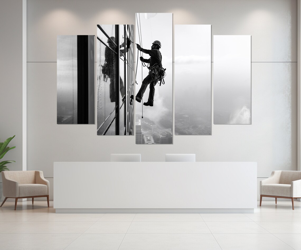 Window Washer Print Cleaning Wall Art Cleaning Company Wall Decor Window Washer Gift Framed And Ready To Hang - Image 4