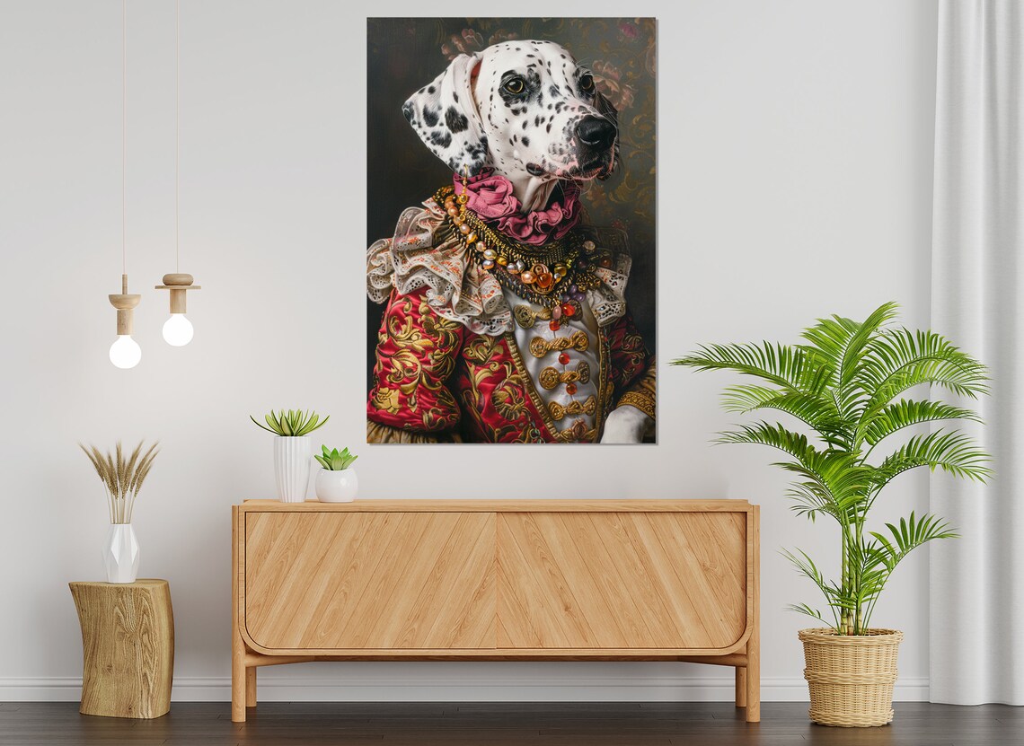 Dalmatian Victorian Aristocrat Portrait Dog In Royal Costume Poster - Image 3