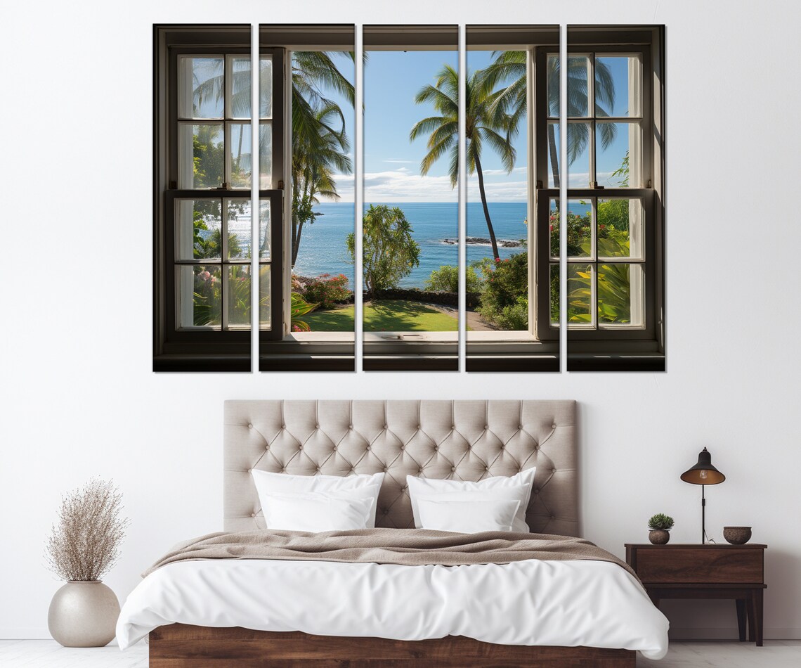 Open Window With Waikiki Beach View, Art Print - Image 2