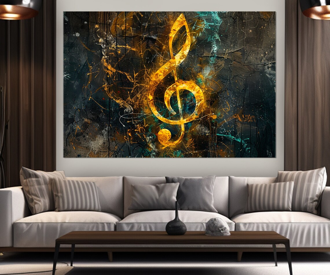 Treble Clef Abstract Music Wall Art Print, Musician Gift - Image 2