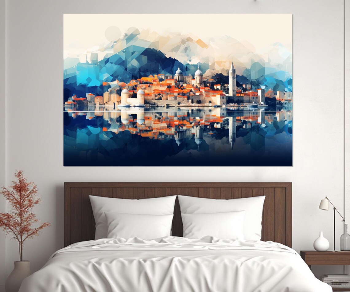 Abstract Dubrovnik Painting, Croatia Art Poster - Image 2