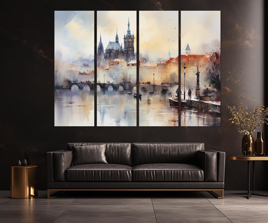 Prague Retro Style Travel Poster, Czech Wall Art - Image 3