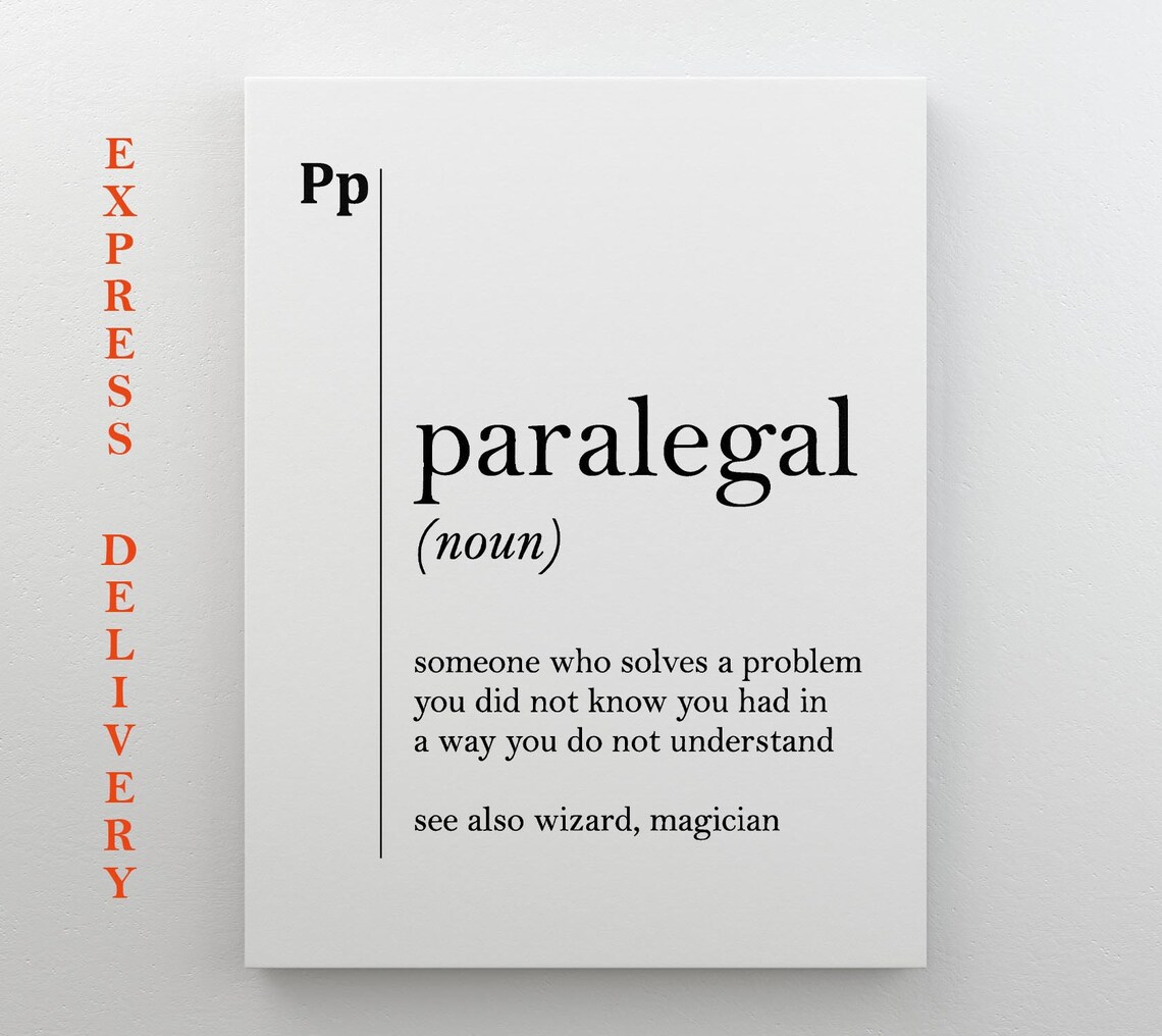 Paralegal Definition Art Print, Lawyer Office Decor