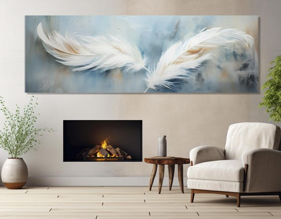 Neutral Tones Feathers Painting Print Minimalist Wall Art Modern Contemporary Soft Colors Wall Decor Framed And Ready To Hang