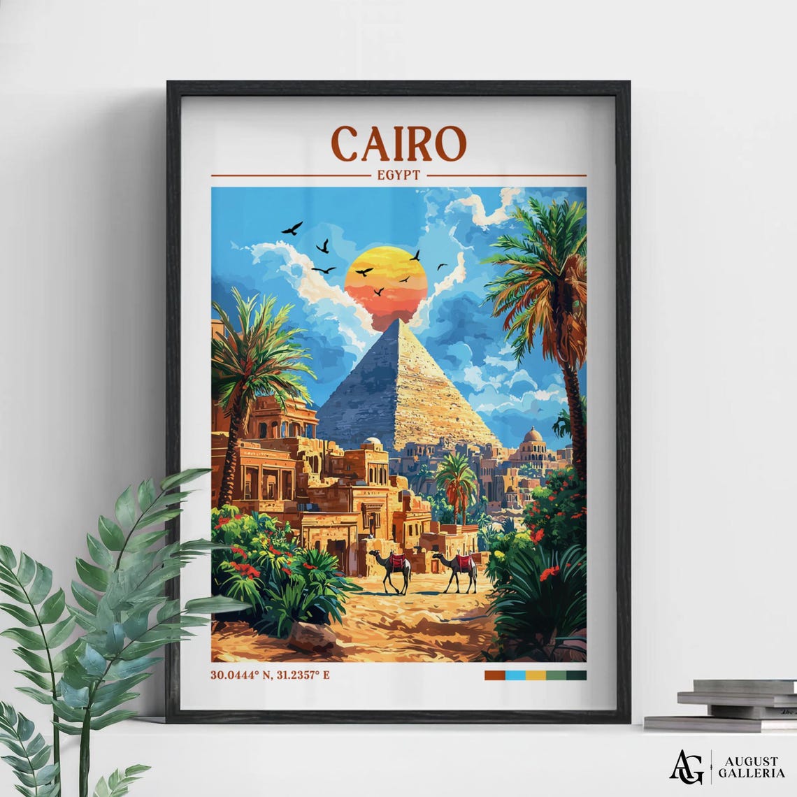Cairo Egypt Retro Travel Print Wanderlust Posters Wall Art Framed Prints Canvas Poster
