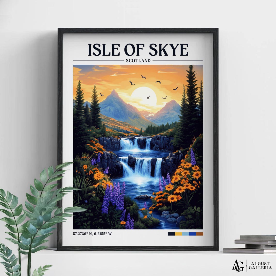 Isle Of Skye Retro Travel Print Wanderlust Posters Illustration Wall Art Framed Prints Canvas Poster