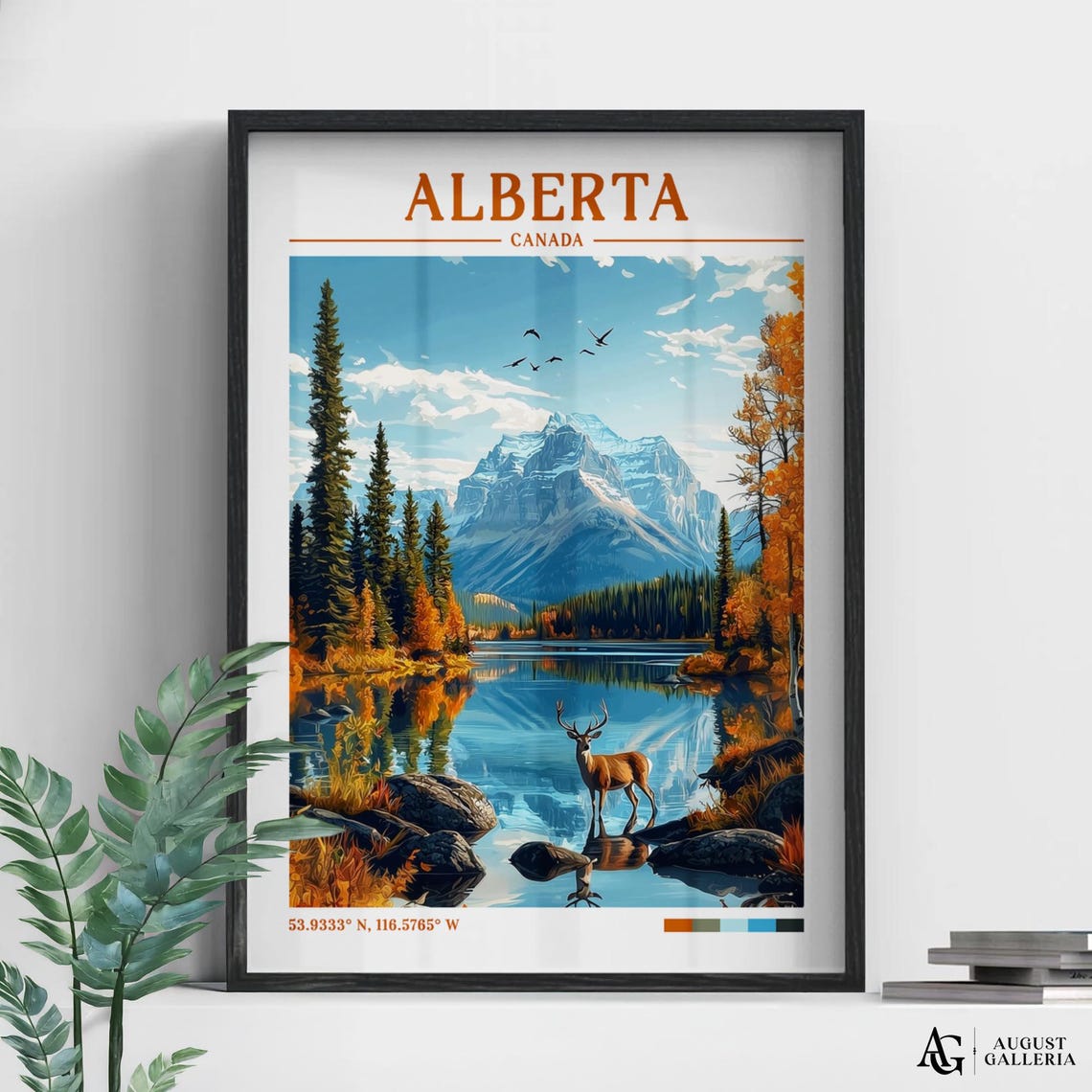 Alberta Canada Retro Travel Print Wanderlust Posters Wall Art Framed Prints Canvas Poster