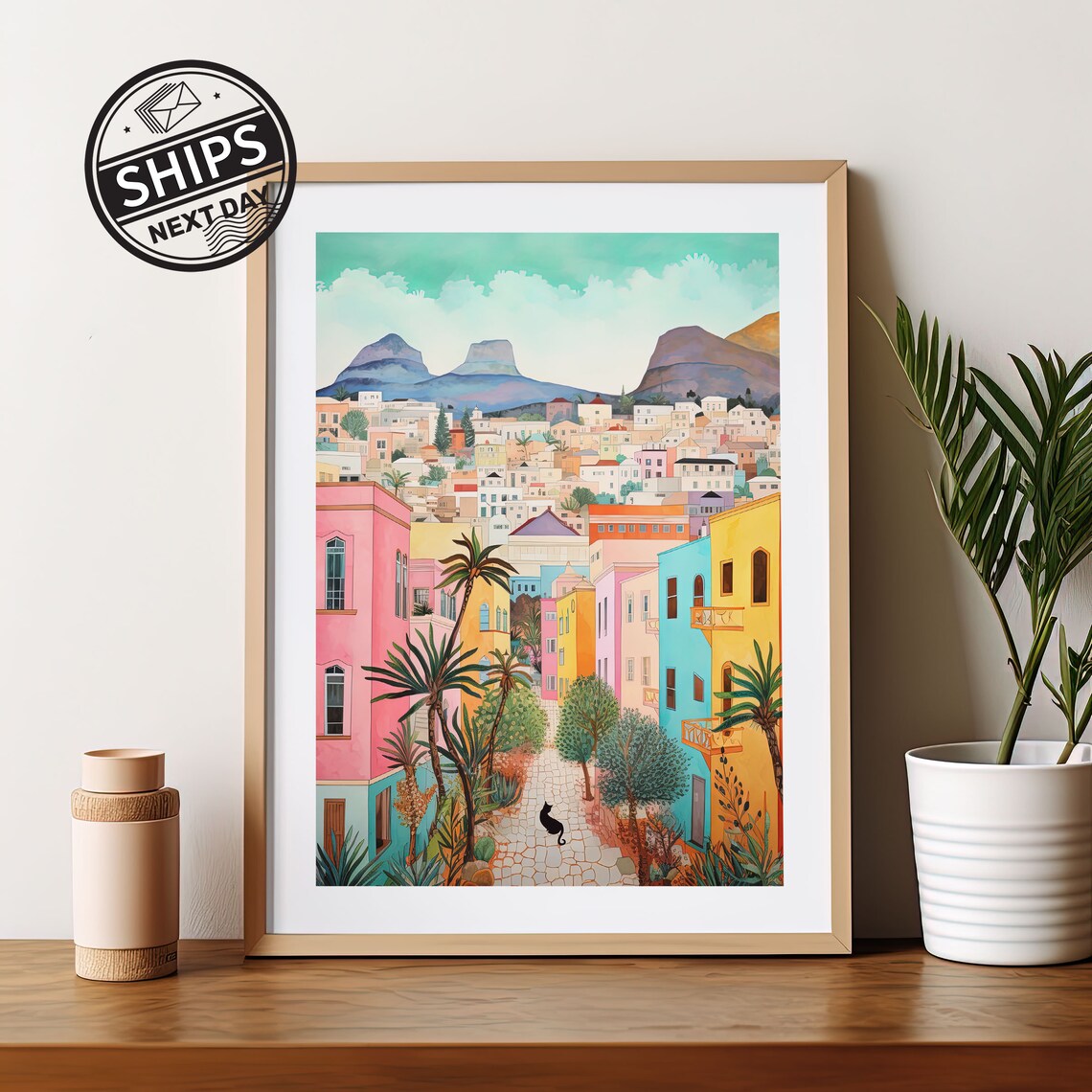 Cape Town Watercolor Art Print, South Africa Poster