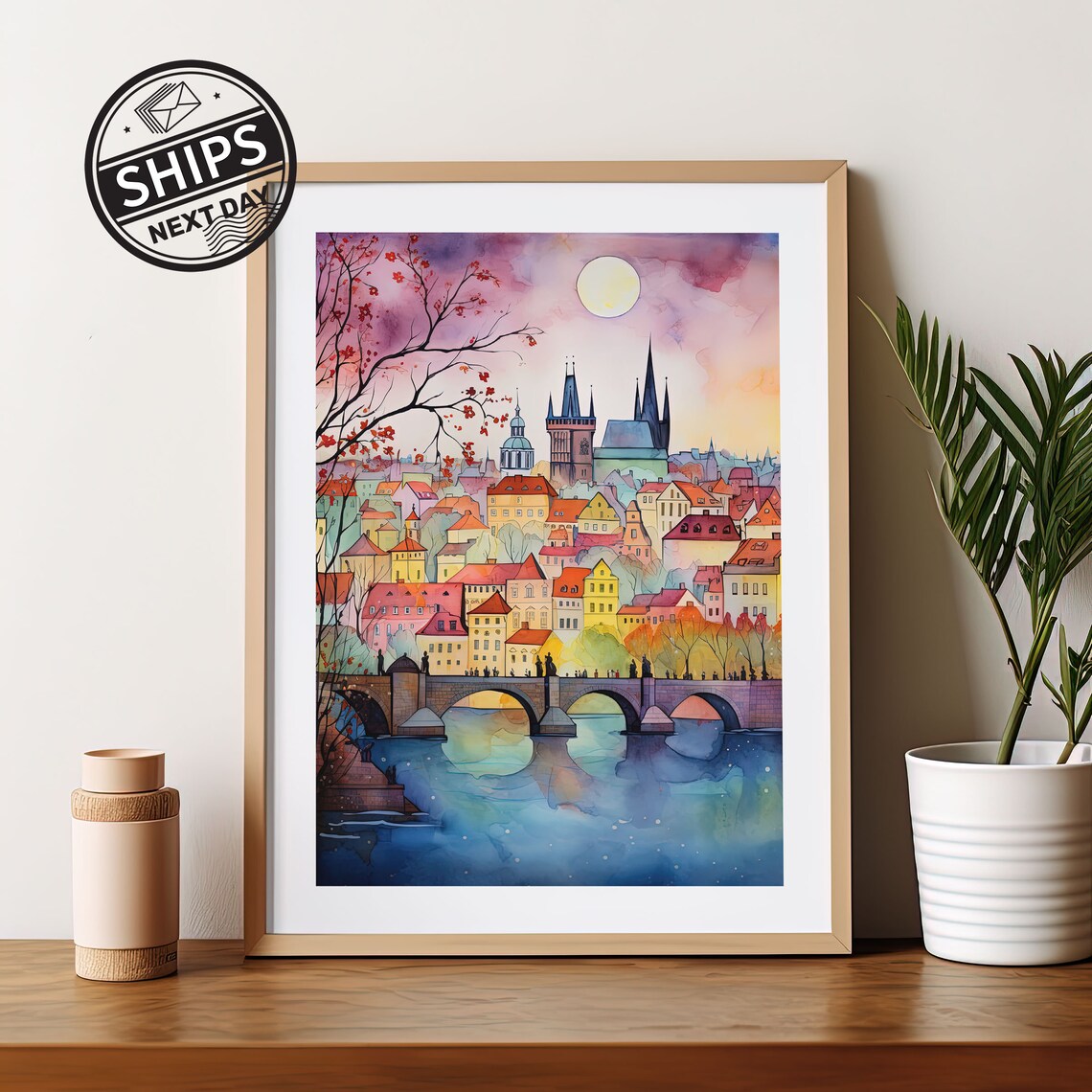 Prague Europe Travel Poster, Europe Travel Gift