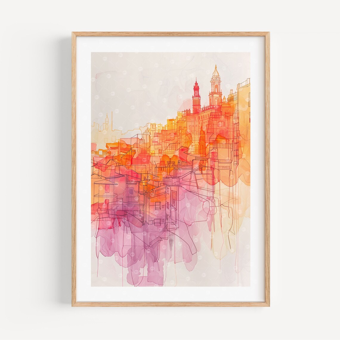Barcelona Minimalist Line Art Travel Poster