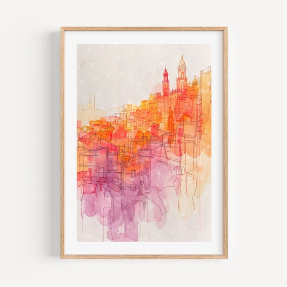 Barcelona Minimalist Line Art Travel Poster