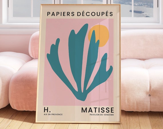 Pink And Blue Henri Matisse Prints Papier Decoupes Wall Art Modern Abstract Posters Gift For Friend Living Room