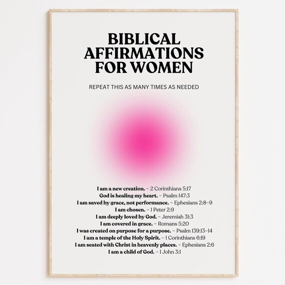 Christian Wall Art Bible Verse Affirmations For Women