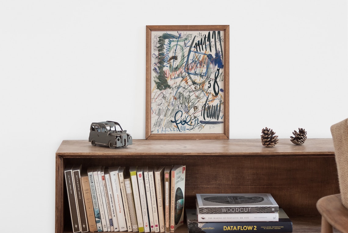 Graffiti Abstract Line Art, Vintage Boho Art Print - Image 2