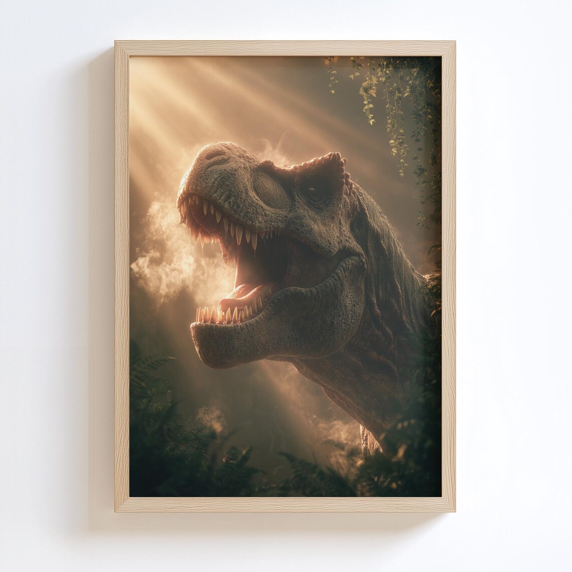 Trex Dinosaur Poster, Realistic Jurassic Jungle