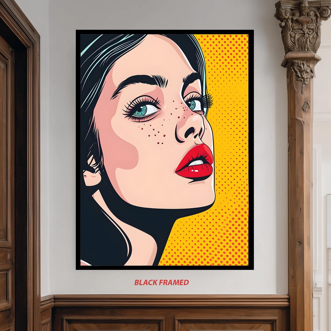 Pop Art Woman Portrait, Bold Retro Poster