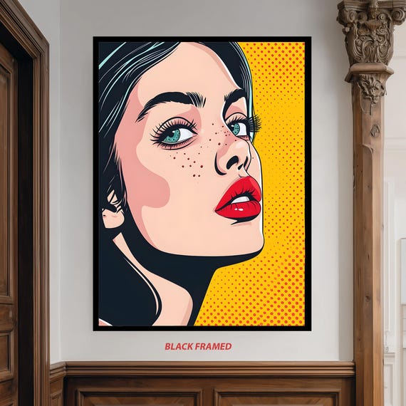 Pop Art Woman Portrait, Bold Retro Poster