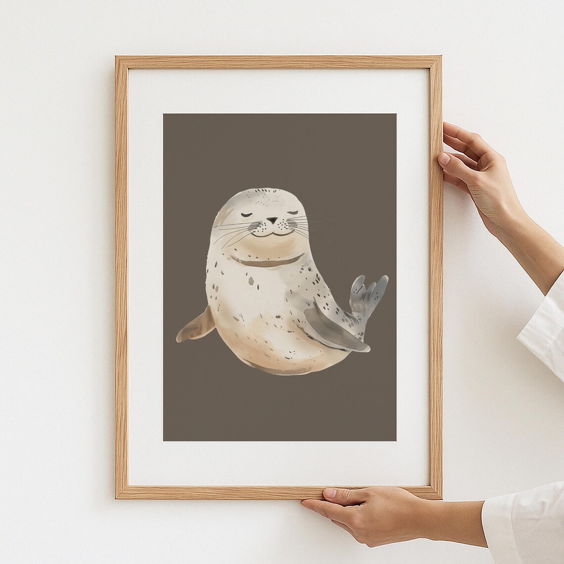 Baby Seal Watercolor Nursery Animal Cute Ocean Wildlife Art Poster