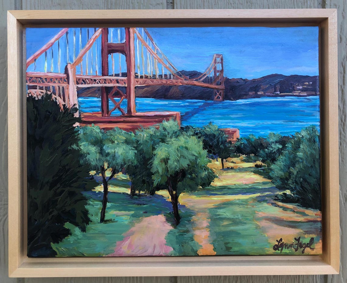 Golden Gate Bridge San Francisco Bay View Cityscape Art Poster