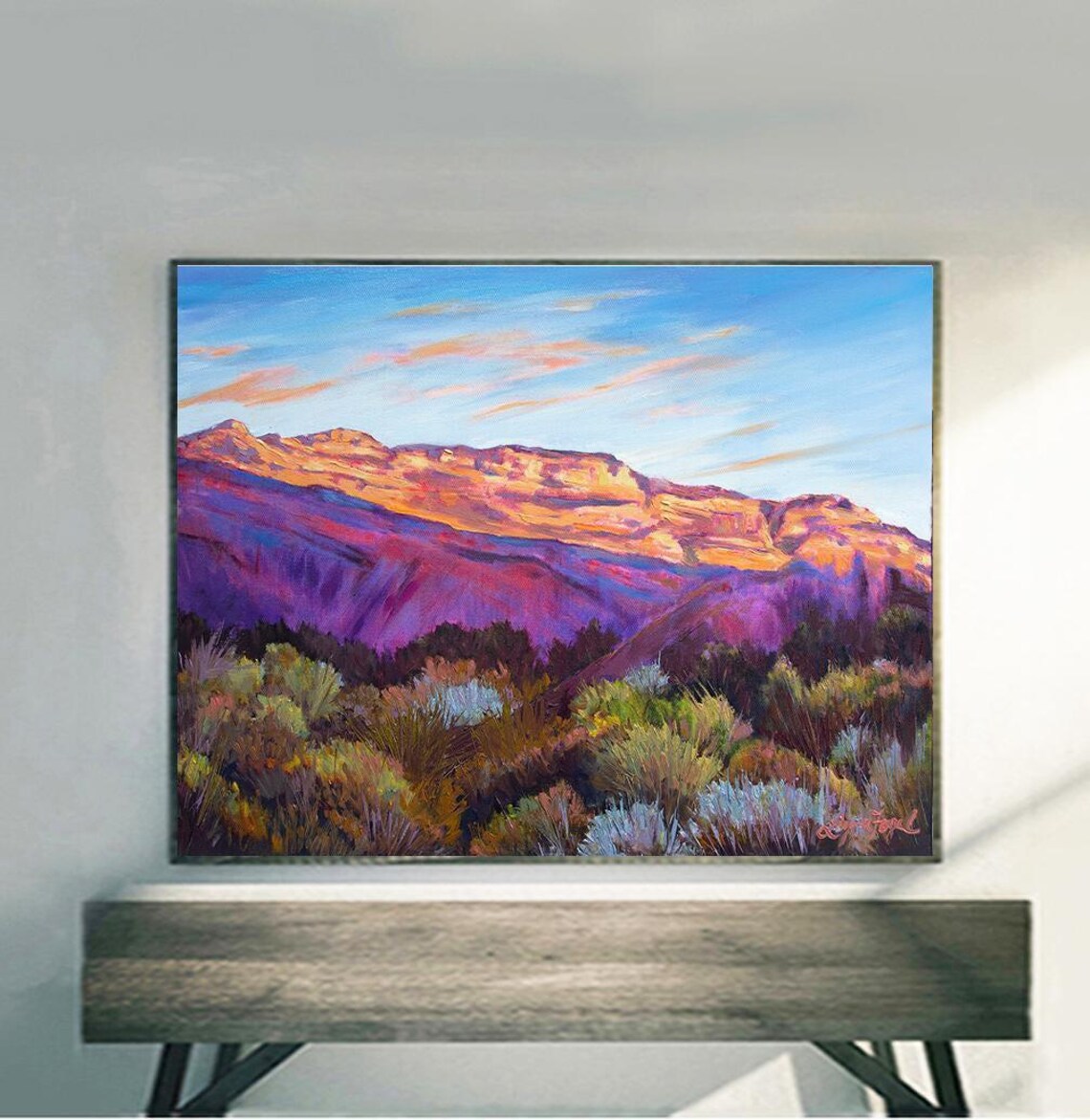 Ojai California Pink Sunset Mountains Desert Landscape Poster