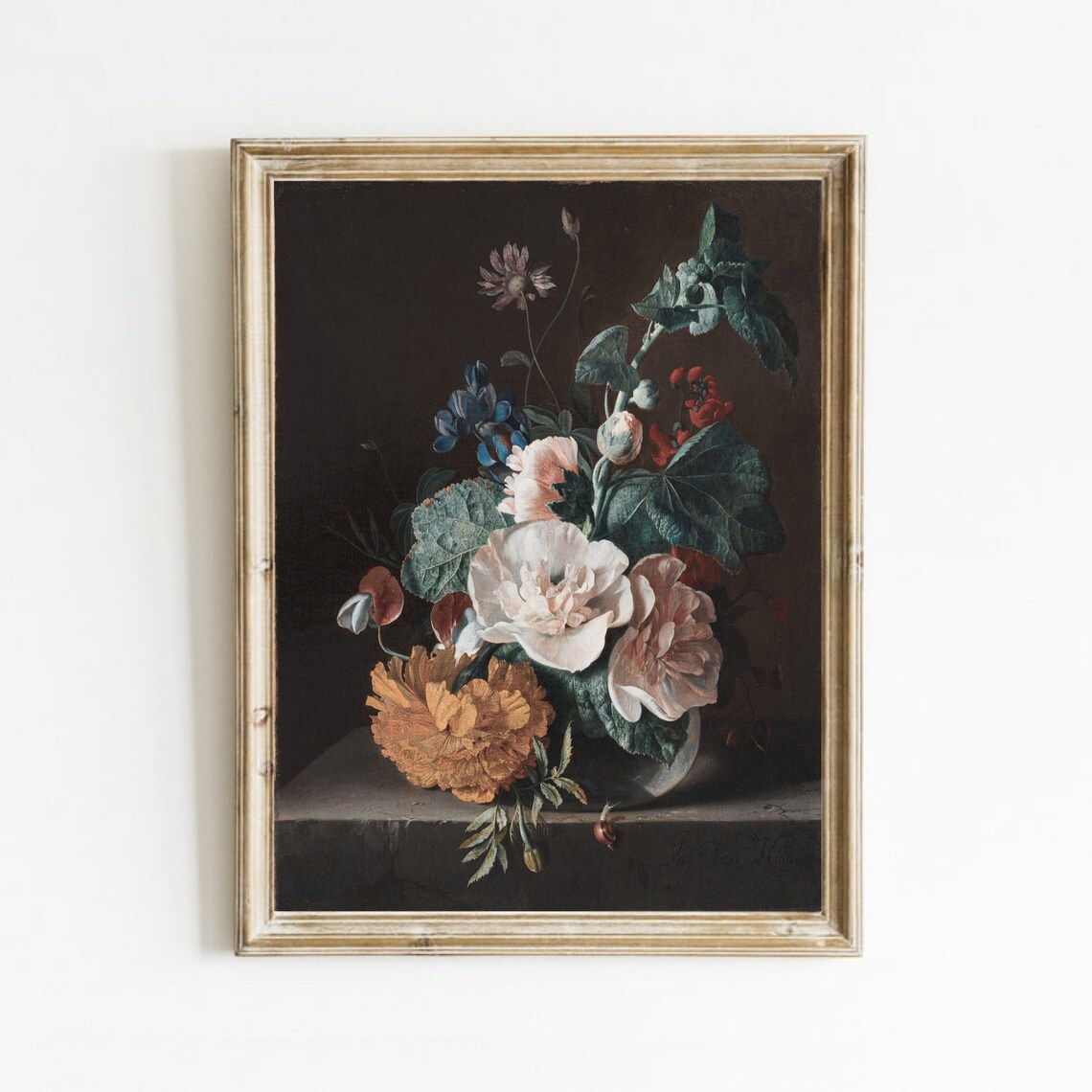 Moody Floral Still Life Art Poster Print