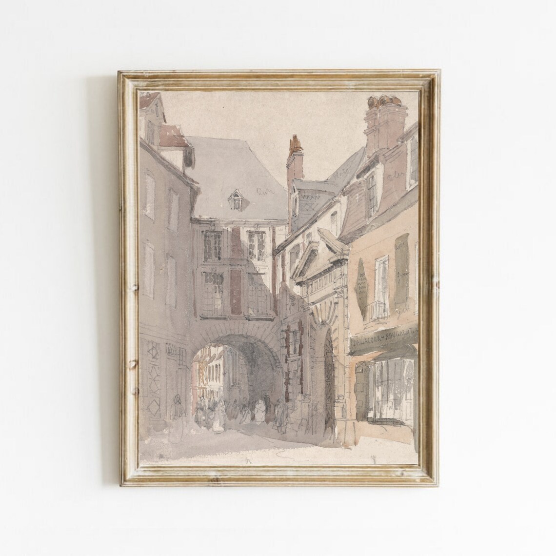 Vintage Cityscape Architecture Sketch Art Print
