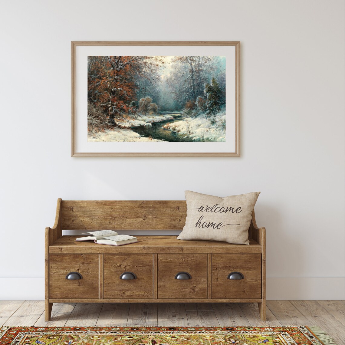 Winter Landscape Vintage Christmas Art Print - Image 2