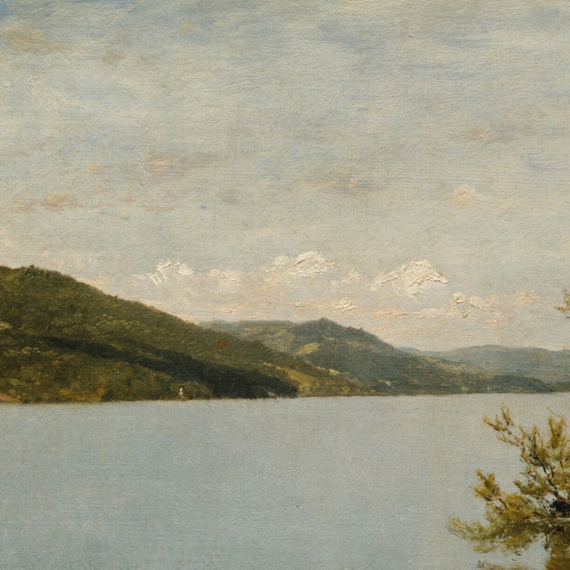 Calm Lake Beneath Rolling Green Hills Tranquil Landscape Poster - Image 2
