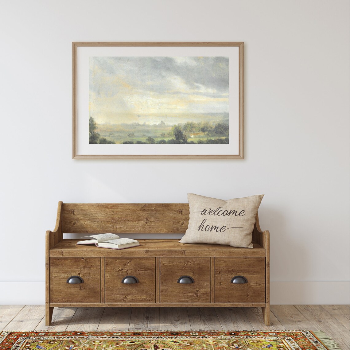 Country Landscape Oil Painting, Vintage Farmhouse Art Print - Image 2