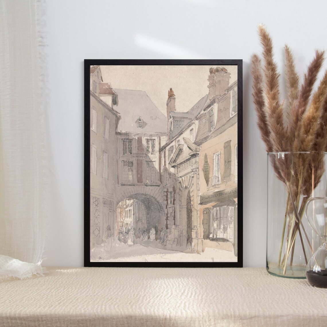 Vintage Cityscape Architecture Sketch Art Print - Image 2