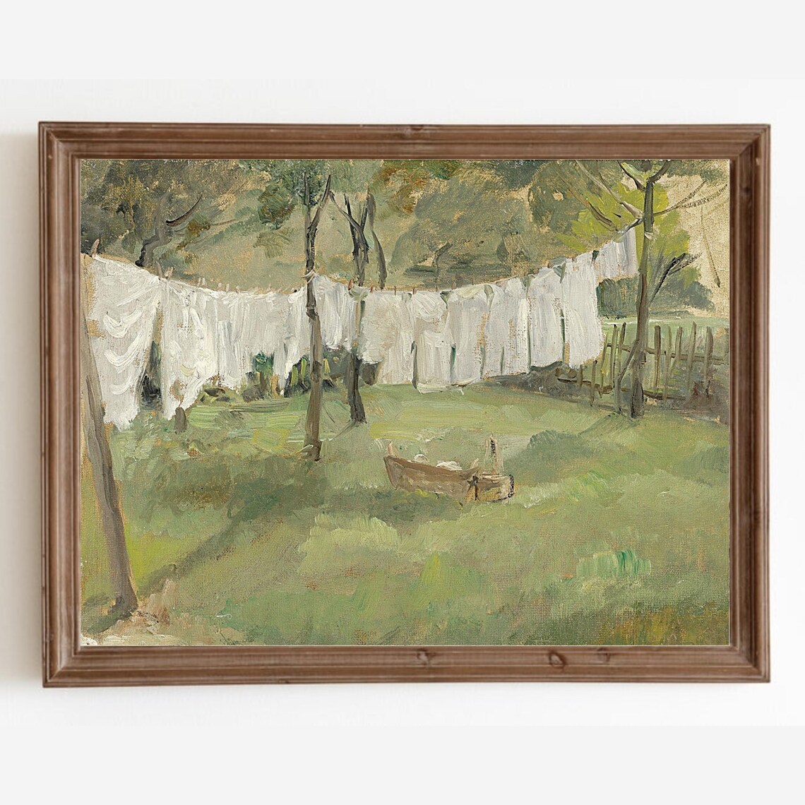 Laundry Room Vintage Farmhouse Landscape Art Print