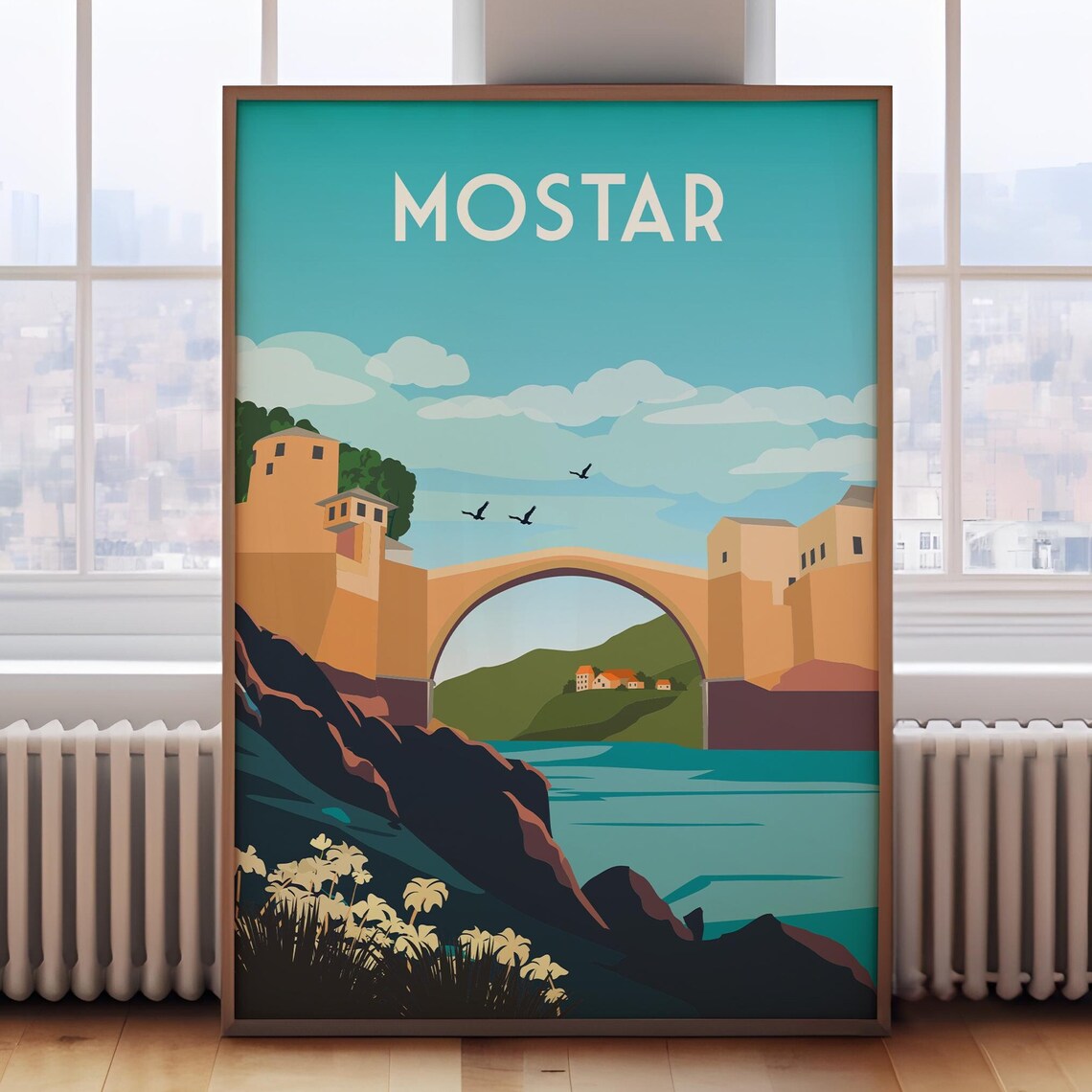 Mostar Travel Poster, Bosnia Herzegovina Print