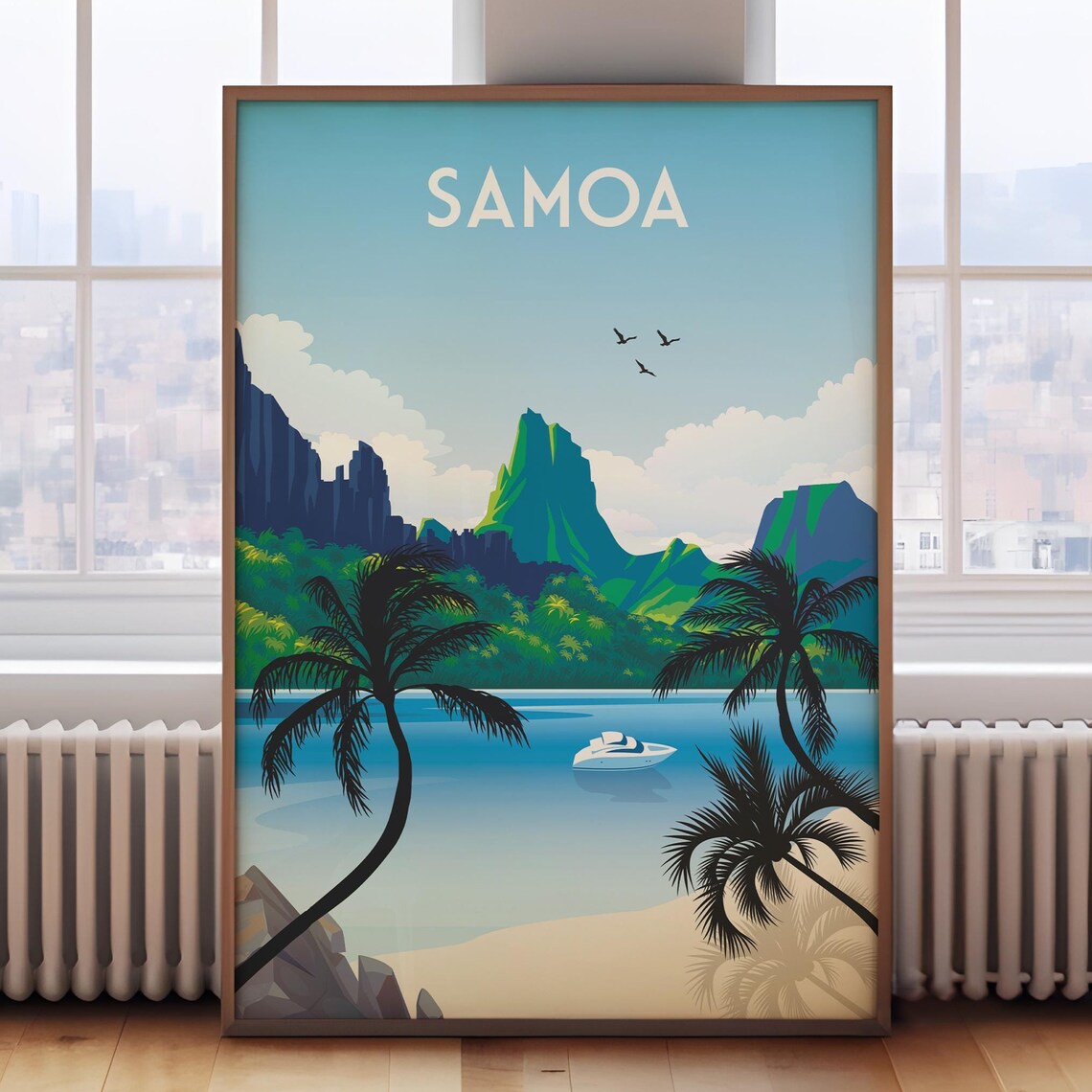 Samoa Retro Travel Poster Print, South Pacific