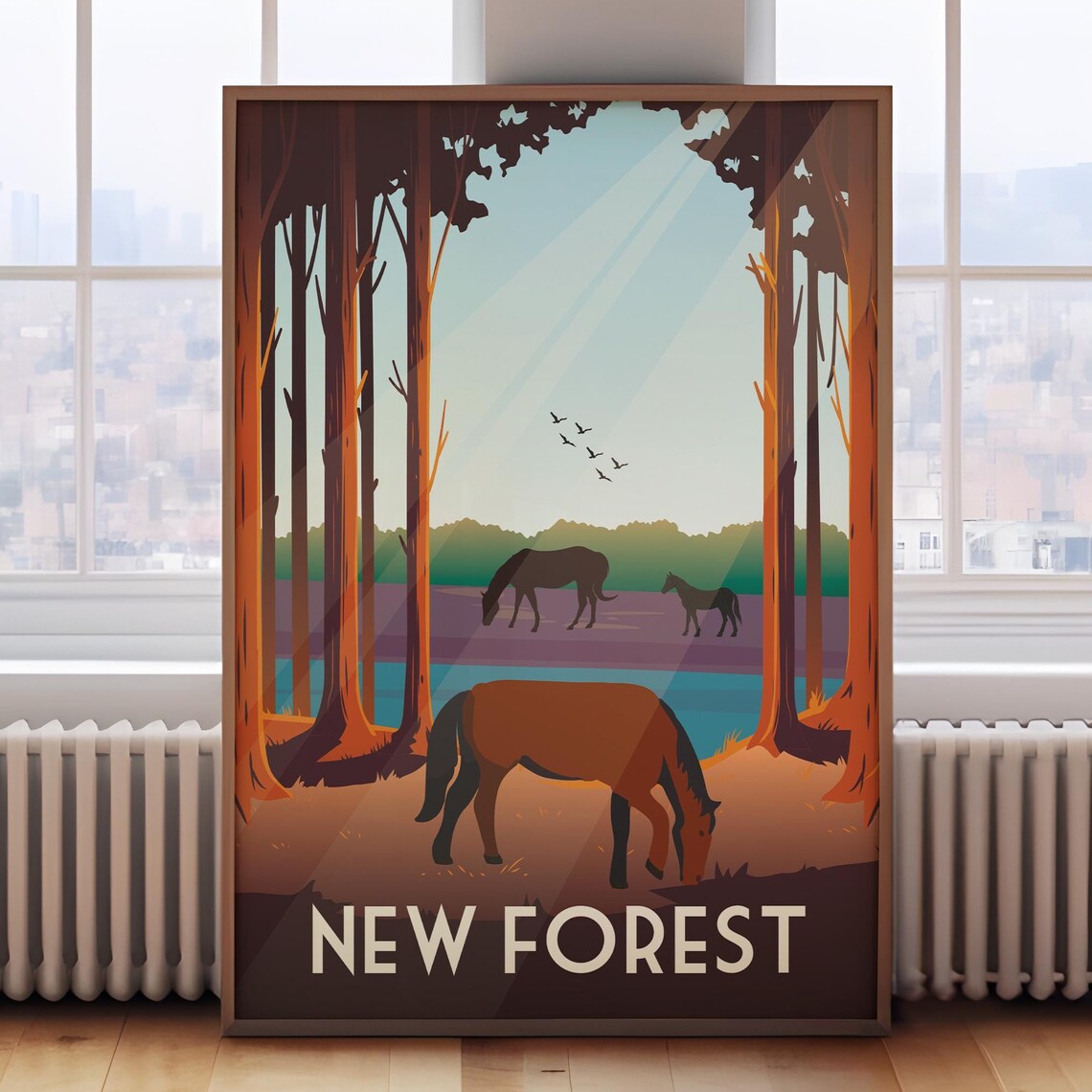 New Forest Travel Poster, National Park Art Print
