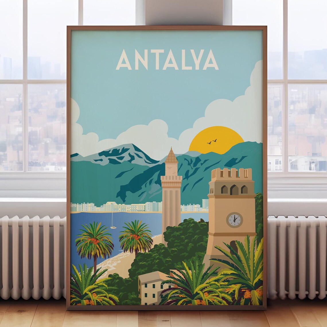 Antalya Travel Poster, Turkey Travel Art Print