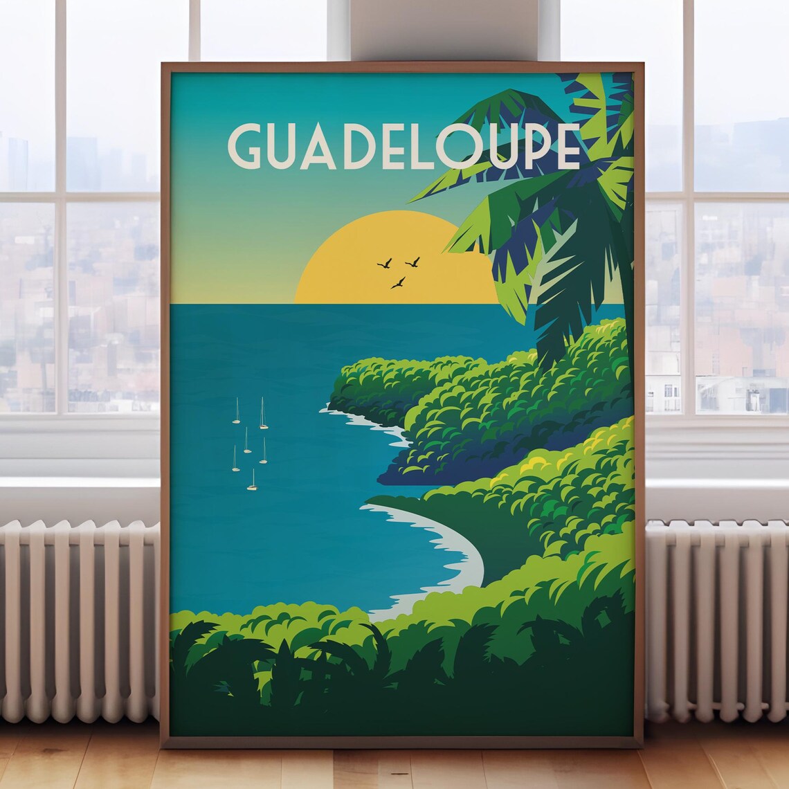 Guadeloupe Travel Poster, Caribbean Travel Print