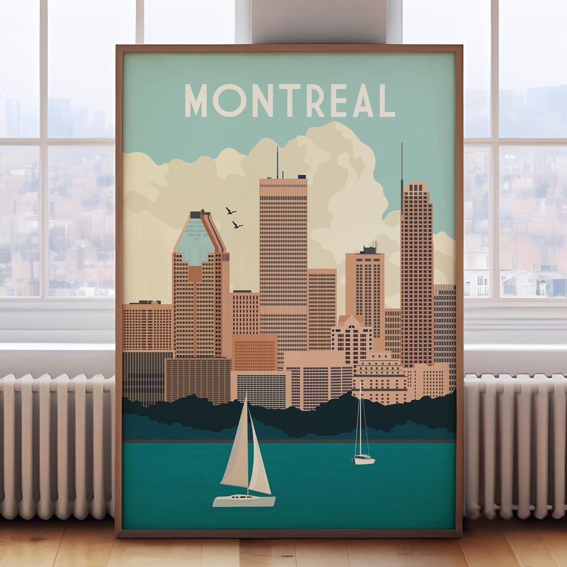 Montreal Retro Canada City Skyline Travel Scenery Art Poster