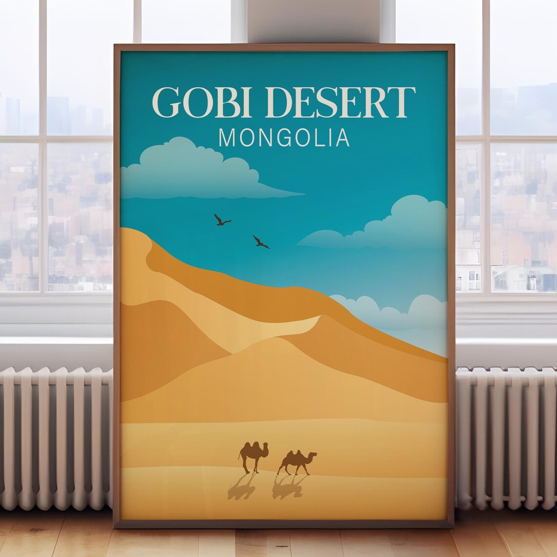 Gobi Desert Mongolia Travel Poster Wall Art Print
