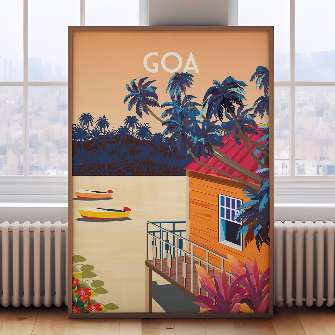 Goa, India Retro Travel Poster Wall Art Print